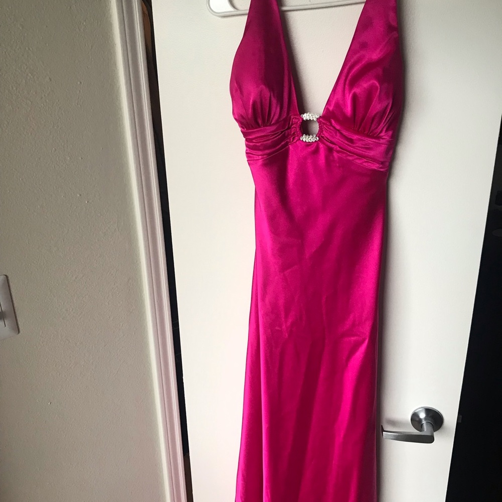 Hot pink prom dress